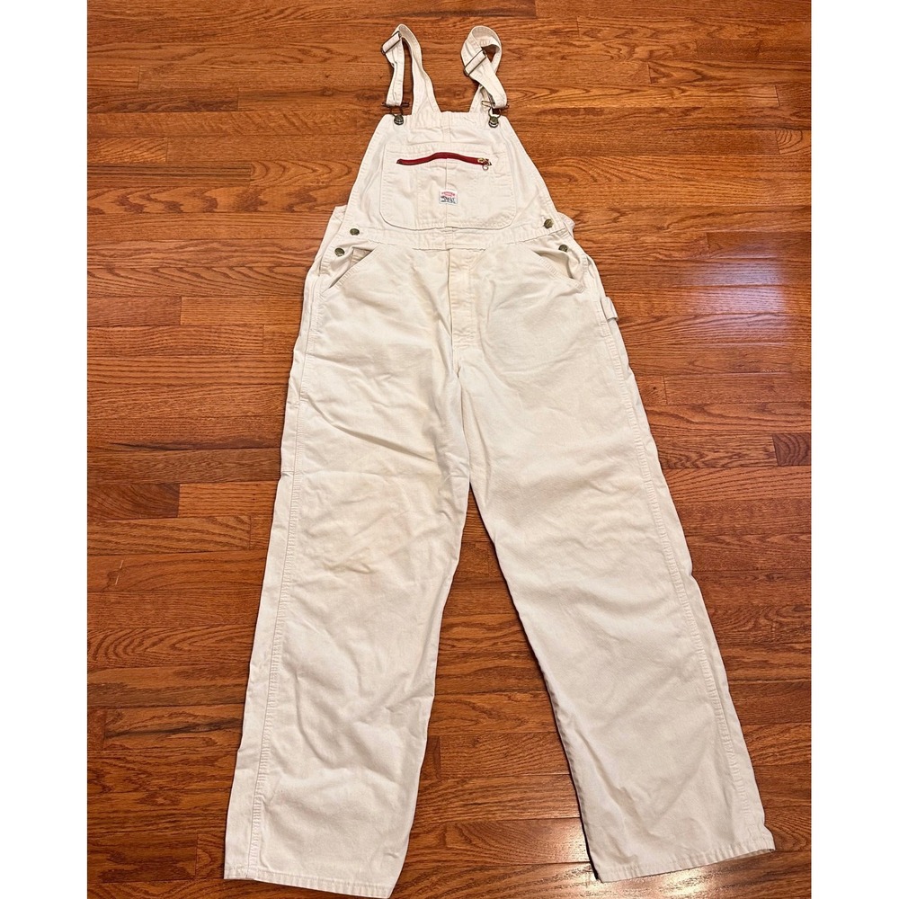 Vintage Pointer Brand Overalls White Fits Mens 32x31 Workwear Canvas Duck USA